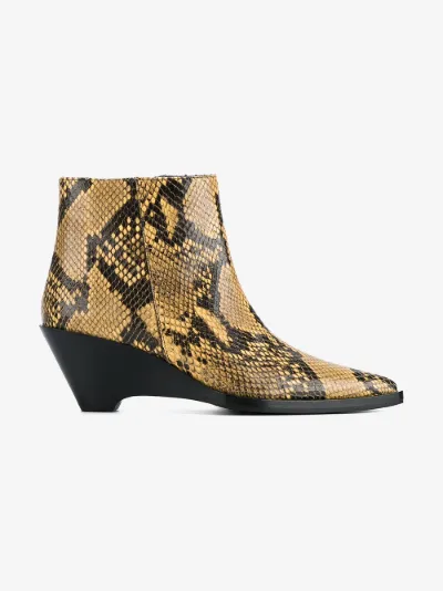 acne snakeskin boots