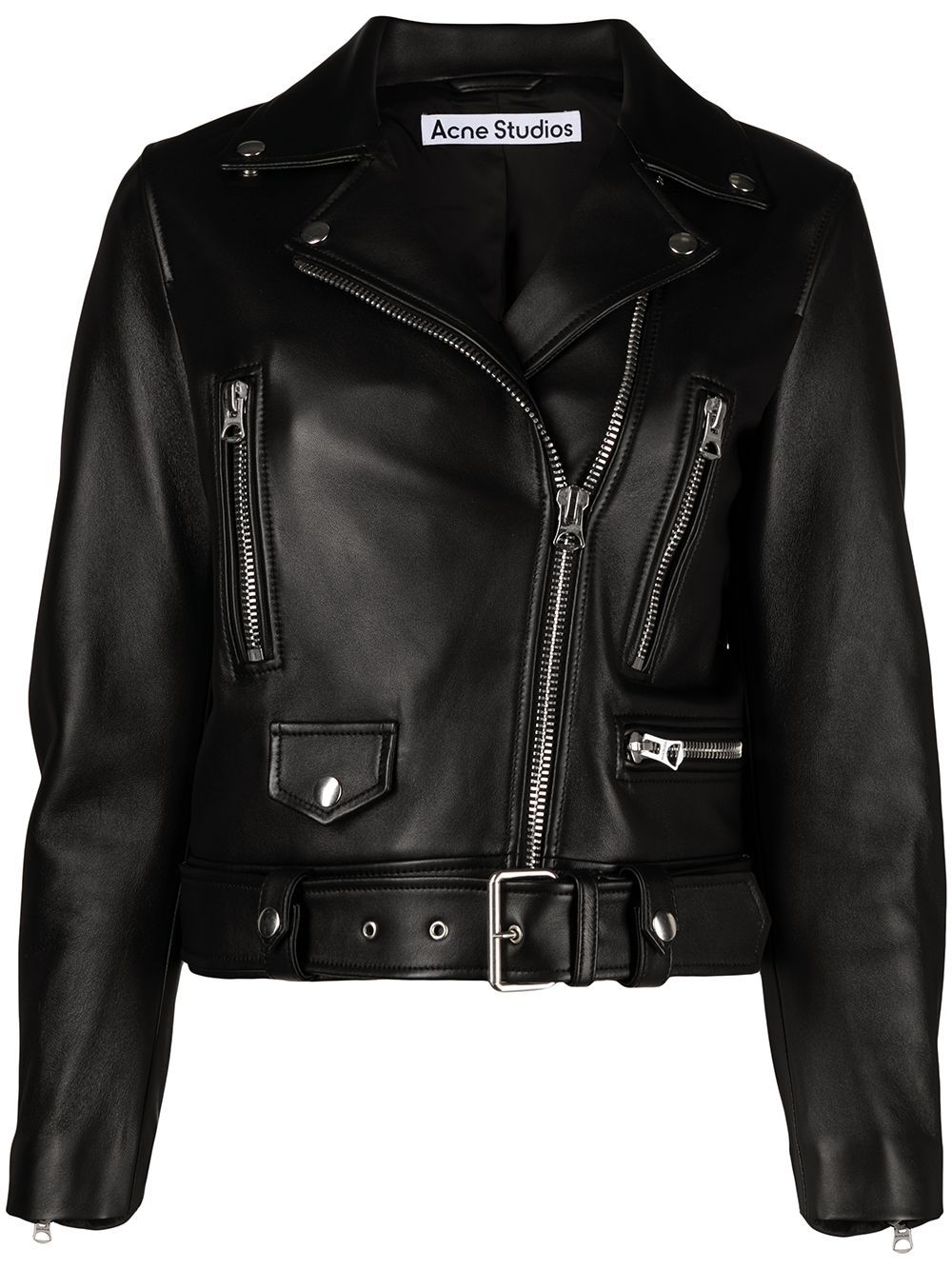 acne cropped leather jacket