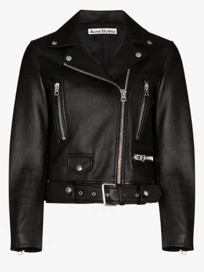 acne cropped leather jacket