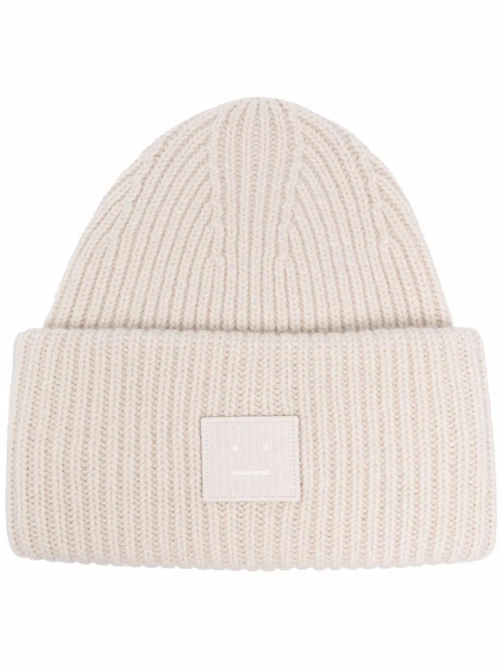 Pansy Face ribbed-knit beanie | Acne 