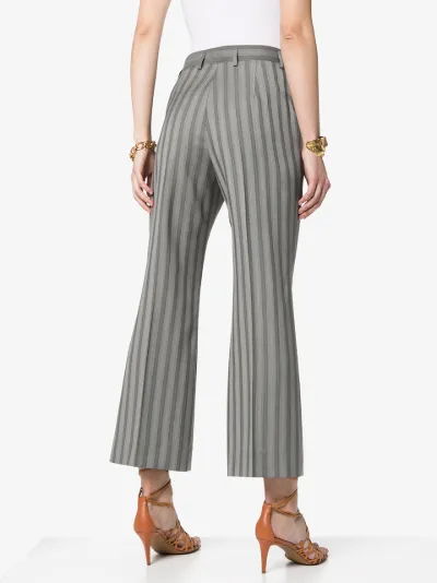flared pinstripe trousers