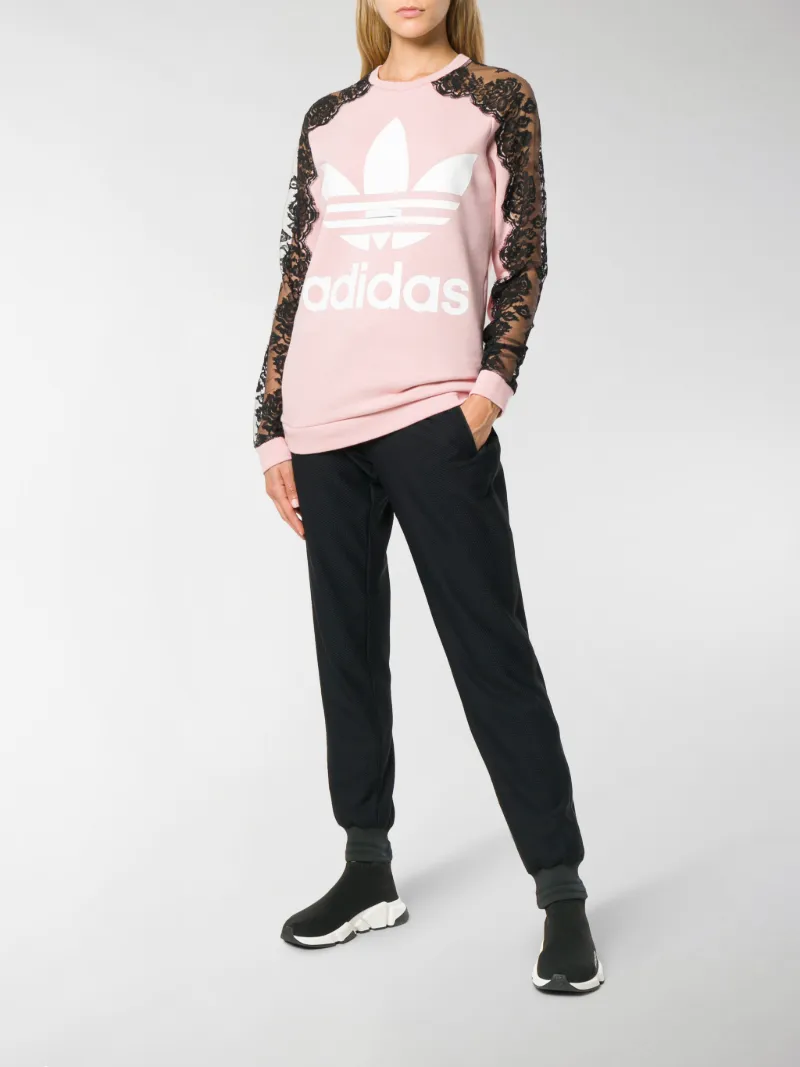 felpa adidas con maniche in pizzo