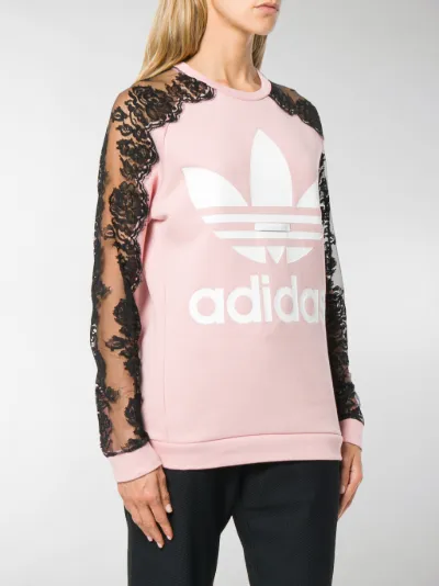 felpa adidas con maniche in pizzo