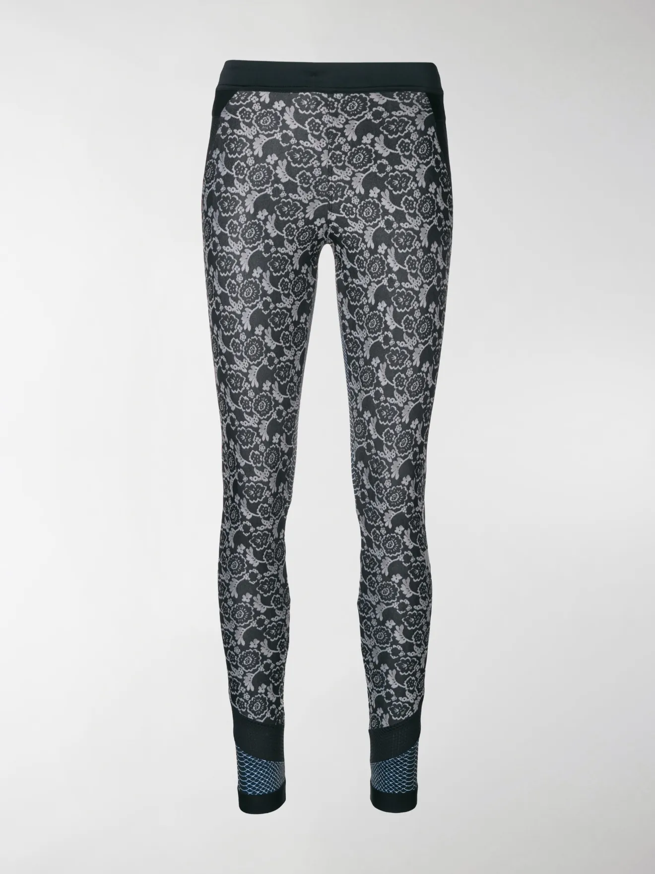 adidas by Stella McCartney Leggings a fiori nero | MODES