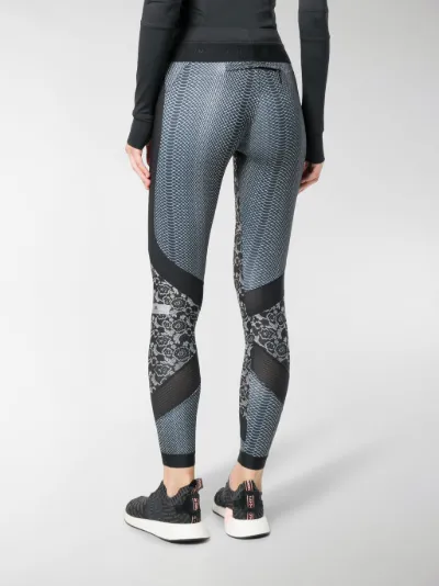 adidas by Stella McCartney Leggings a fiori nero | MODES