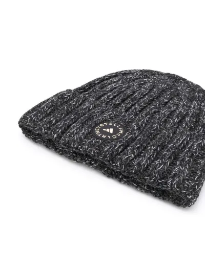 logo-patch ribbed beanie | adidas by 