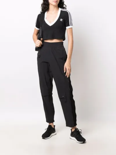cropped v-neck t-shirt | adidas 