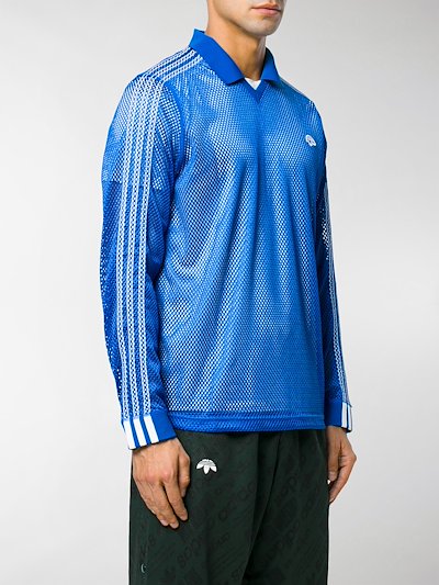 Adidas Originals By Alexander Wang Mesh Polo Shirt Blue Modes