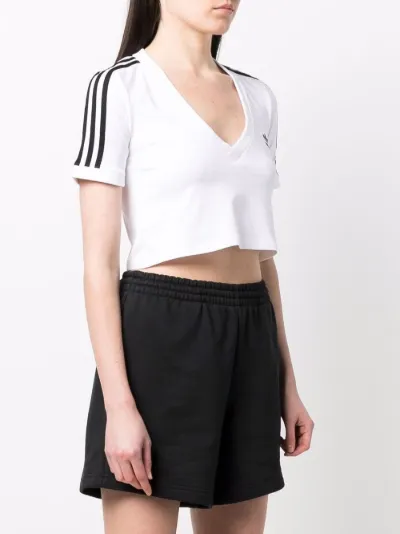 V-neck cropped T-shirt | adidas 