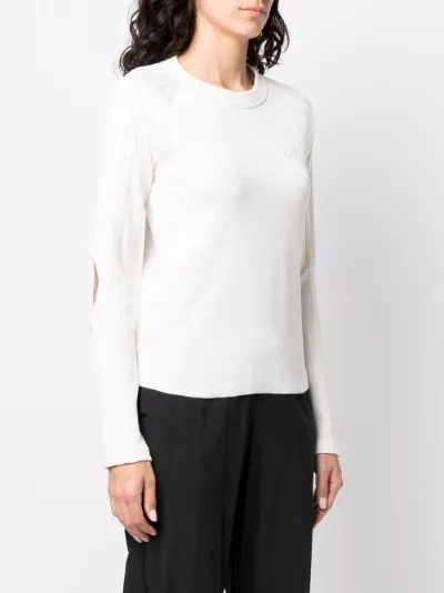 Adidas cutout best sale sweater white