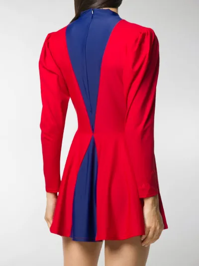 adidas x Lotta Volkova two-tone skater dress red | MODES