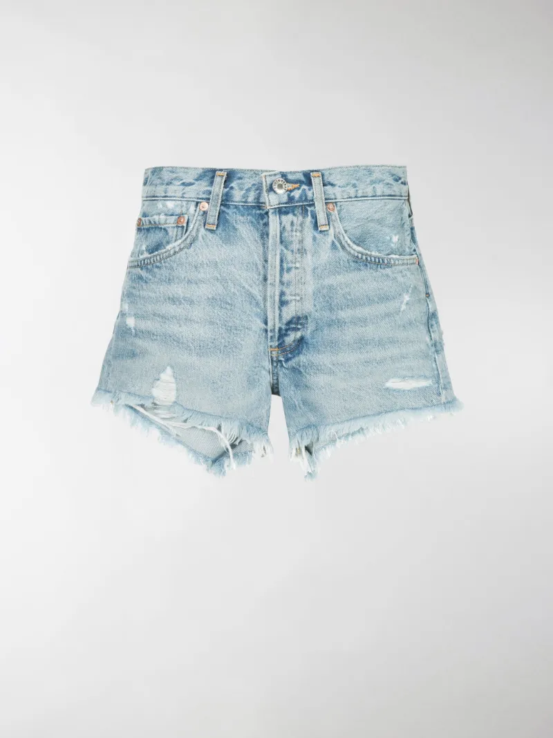 agolde white jean shorts