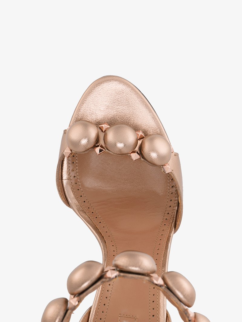 alaia gold sandals