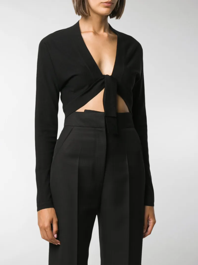 black tie front cardigan