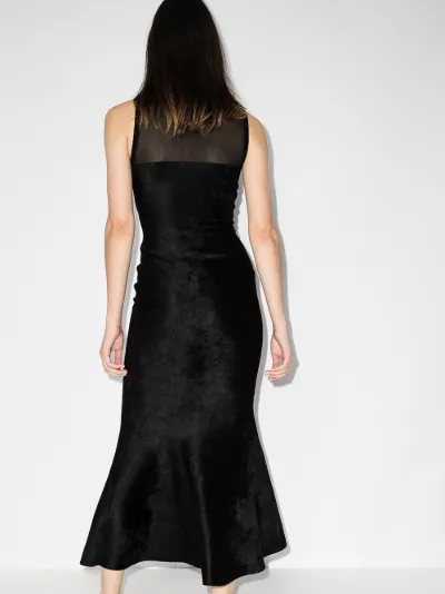 velvet fishtail dress