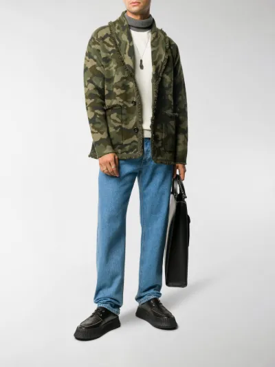 Alanui Giacca con stampa camouflage verde | MODES