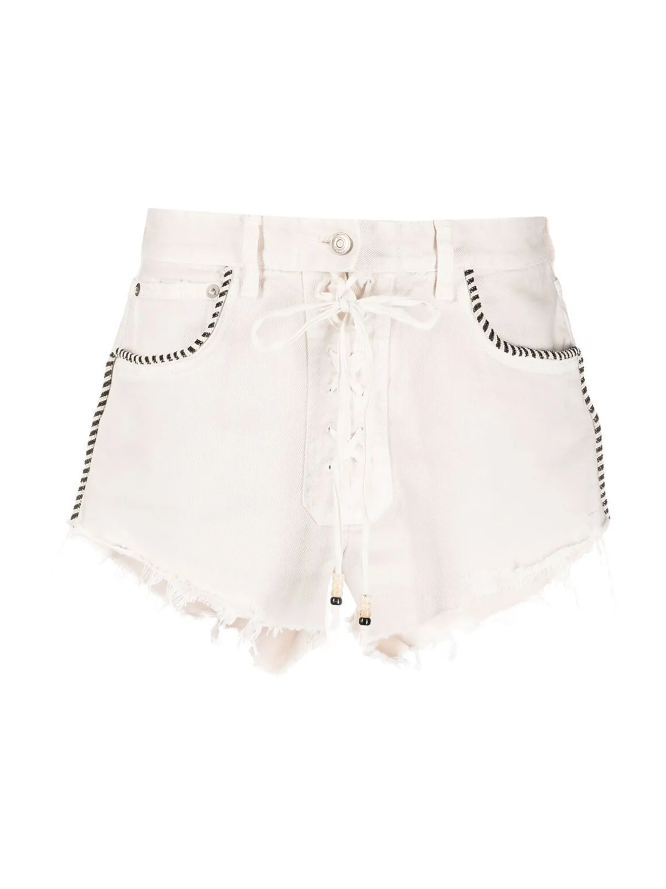Saldi Alanui Shorts denim con bordi sfrangiati toni neutri | MODES