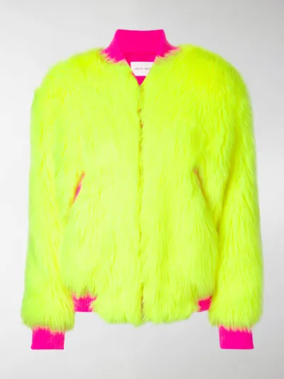 Alberta Ferretti - faux-fur bomber jacket