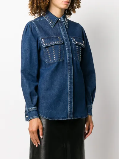 alberta ferretti studded jeans