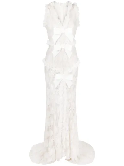 Alessandra rich 2025 white lace dress