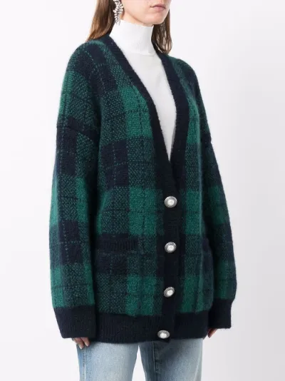 green check cardigan