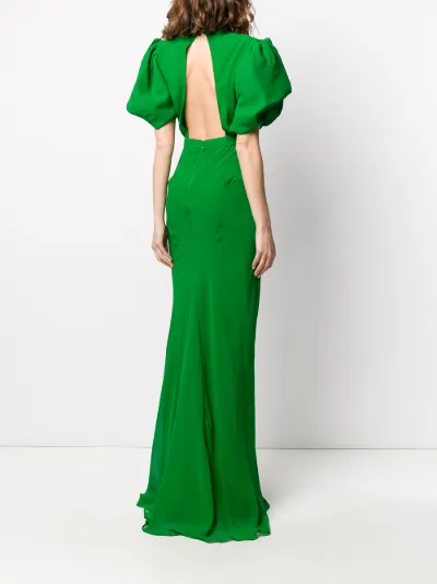 puff sleeves gown