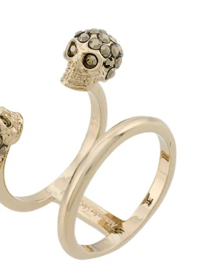 Alexander McQueen Anello con strass oro | MODES