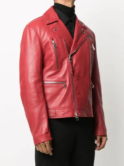 alexander mcqueen red leather jacket