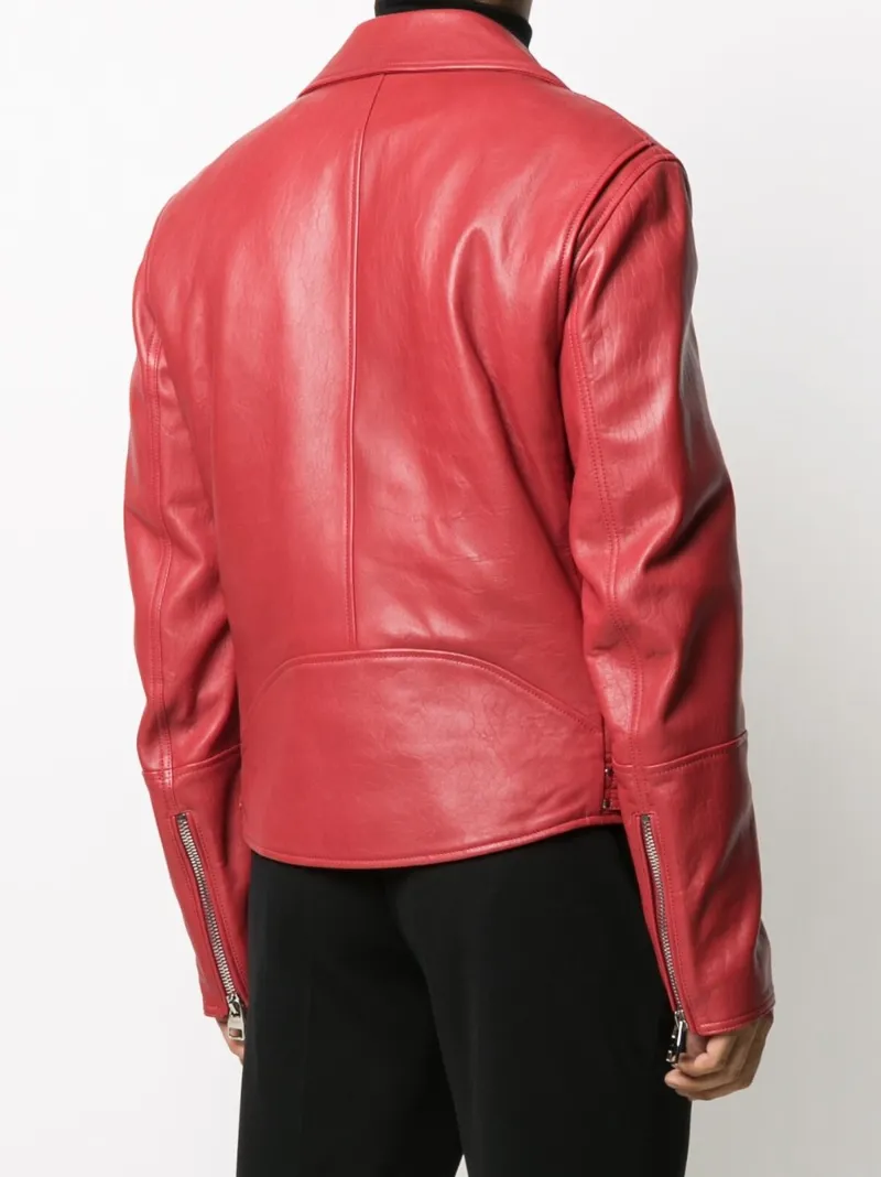 alexander mcqueen red leather jacket
