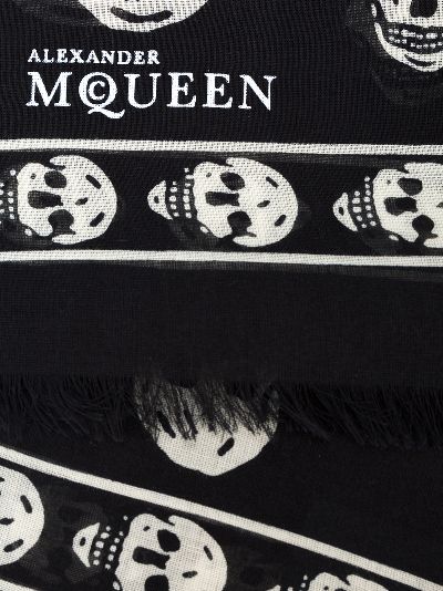 Black skull print scarf展示图