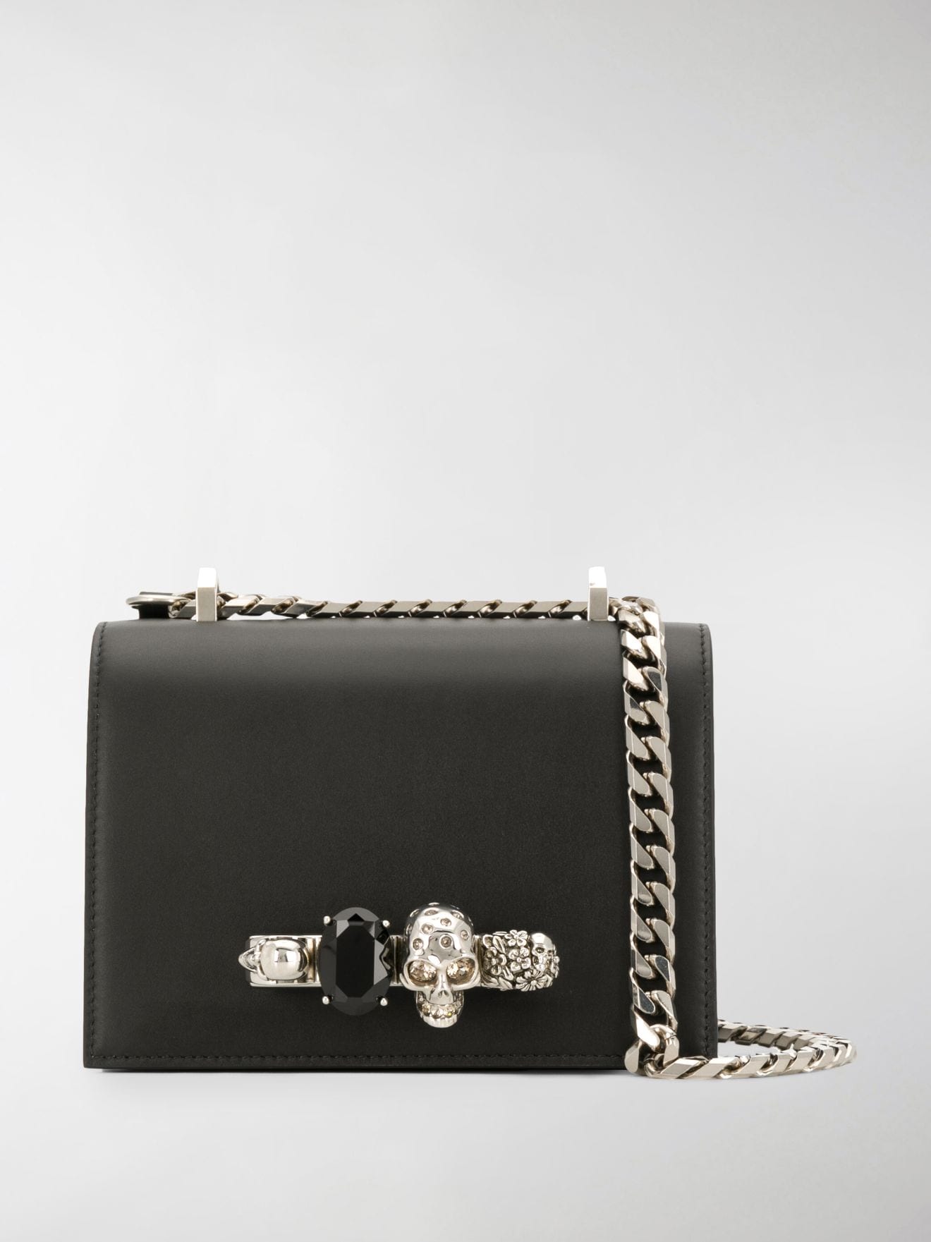 Alexander McQueen black small jewelled satchel black | MODES