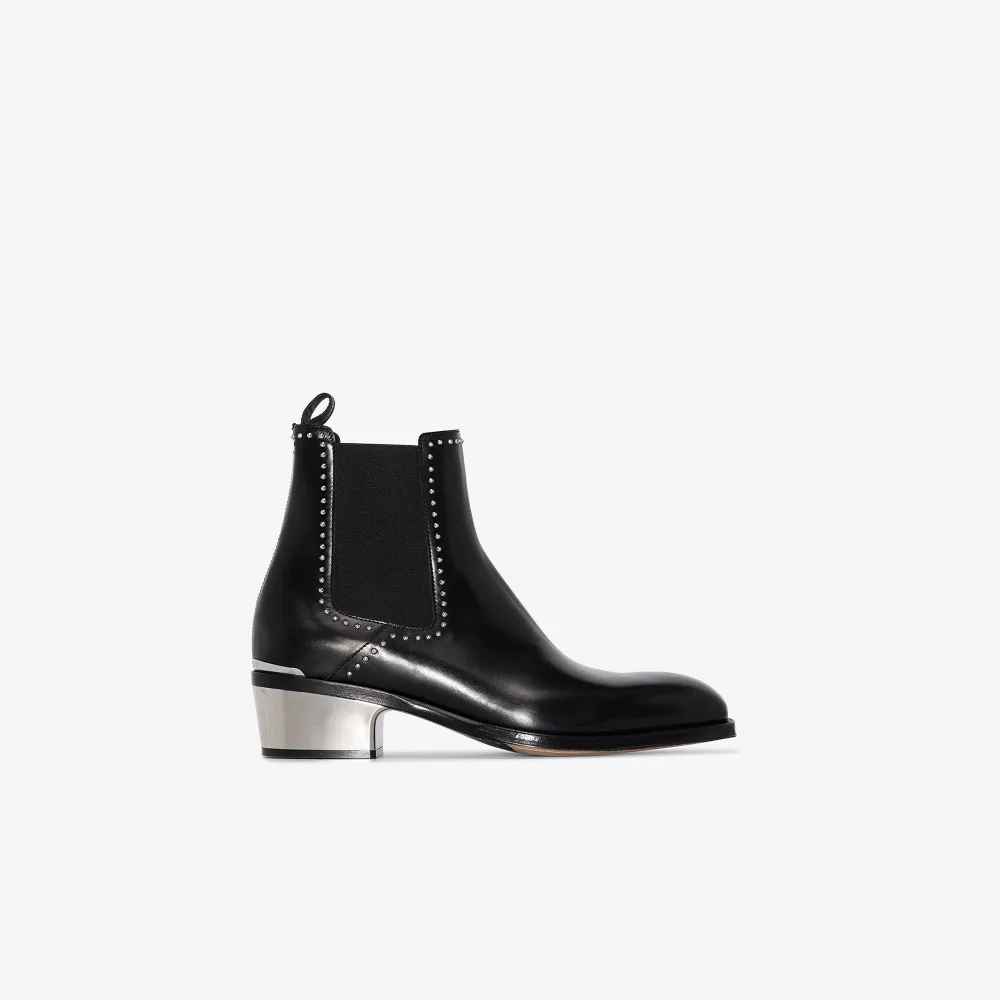alex black studded chelsea boots