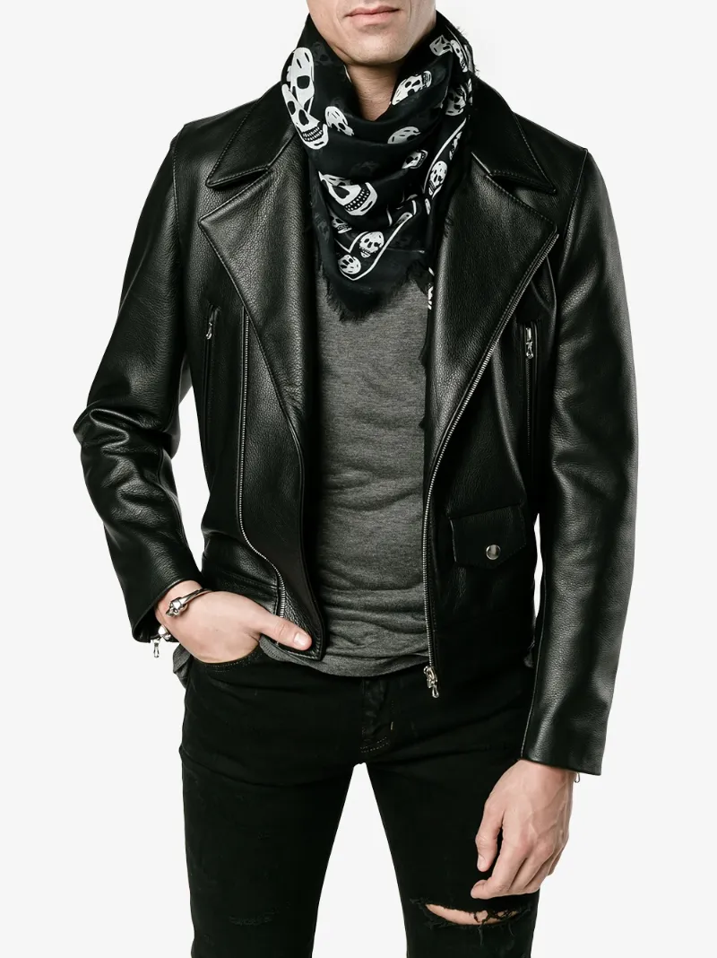 Alexander Mcqueen Black White Skull Print Scarf Scarves Browns Alexander Mcqueen Black White Skull Print Scarf