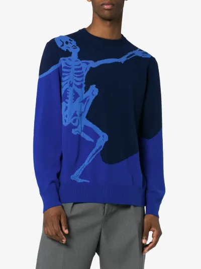 Blue wool dancing skeleton jumper展示图