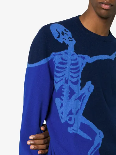 Blue wool dancing skeleton jumper展示图