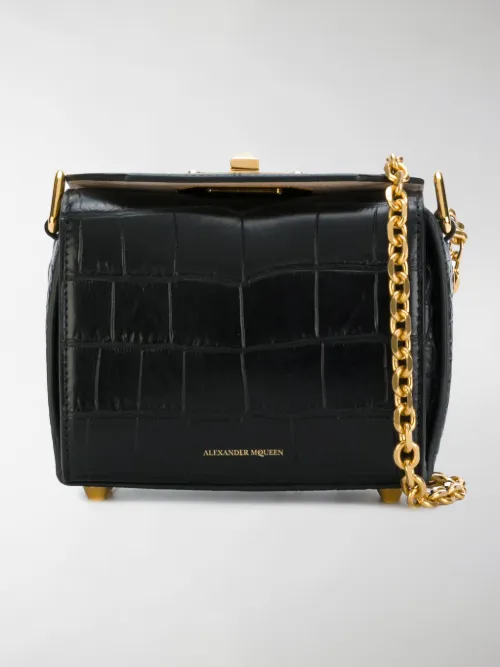 Alexander McQueen - Borsa Box effetto coccodrillo