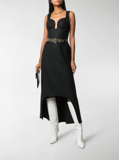 black high and low dress