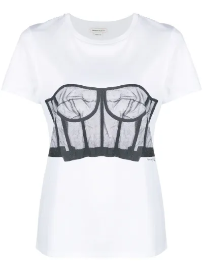 Org. ALEXANDER McQUEEN Top in store grau mit Print NEU+Etikett Gr.38