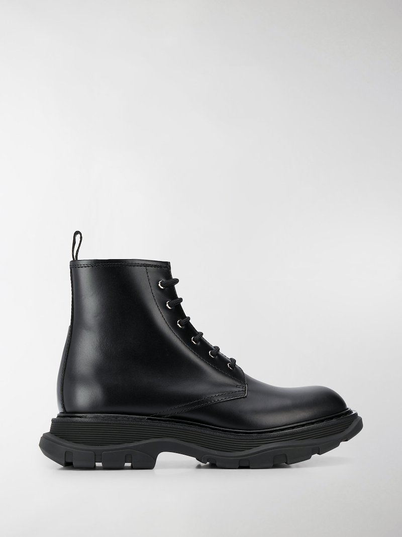 Alexander McQueen chunky sole combat boots black | MODES