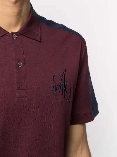 colour block logo embroidered polo 