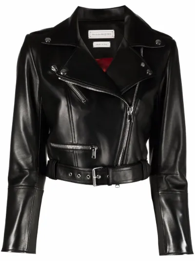 alexander mcqueen black leather jacket