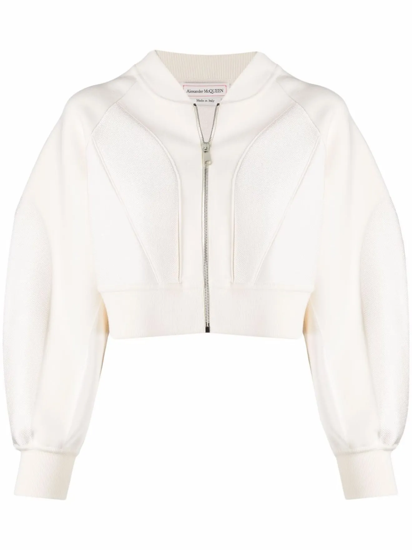 grey cropped bomber jacket