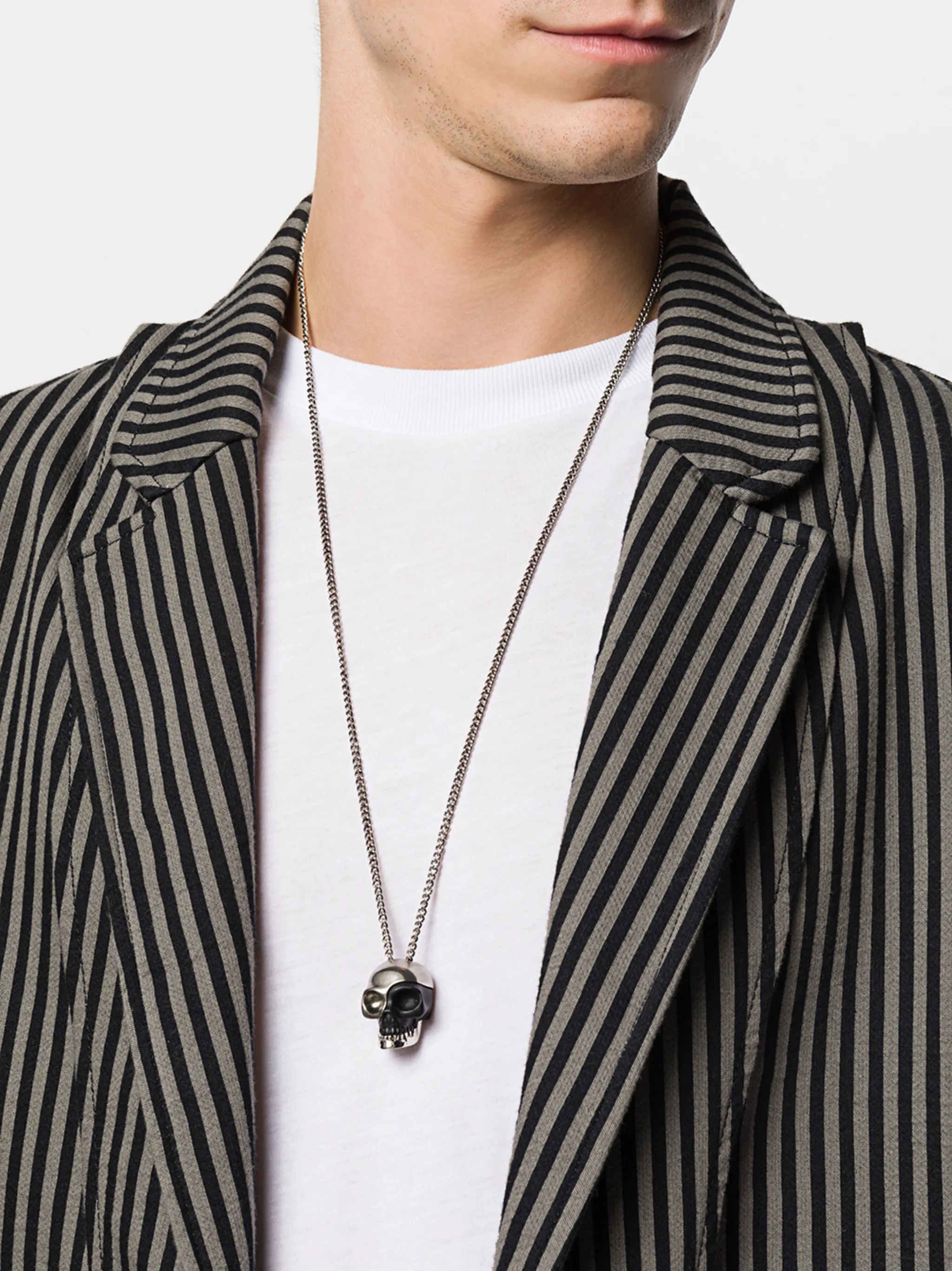 【関税&送料込】Alexander Mcqueen Skull Necklace In Palladiu Alexander_McQueen_detachtable_
