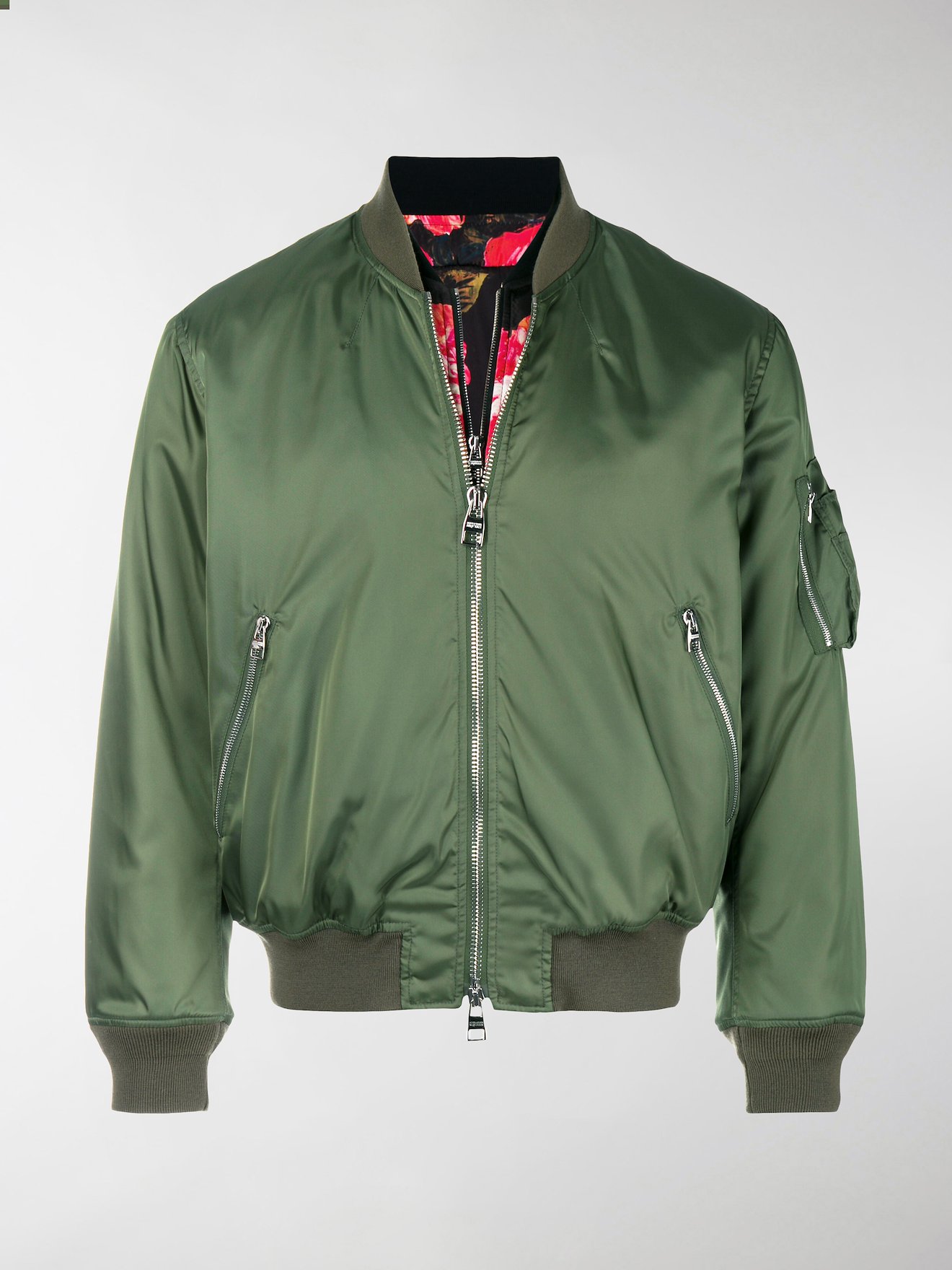 Alexander McQueen green bomber jacket green MODES