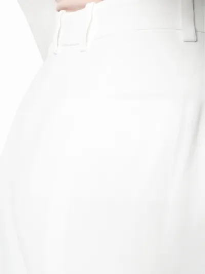 high waisted cigarette trousers white
