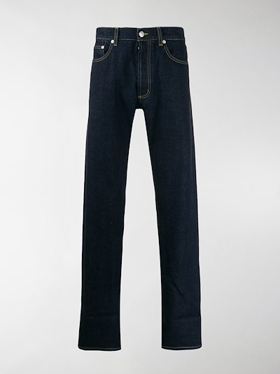 Saldi Alexander Mcqueen Jeans Con Risvolto Blu Modes