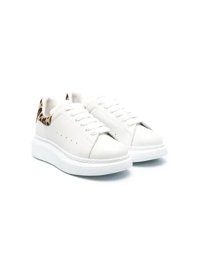 Alexander McQueen Kids Sneakers oversize leopardate bianco | MODES