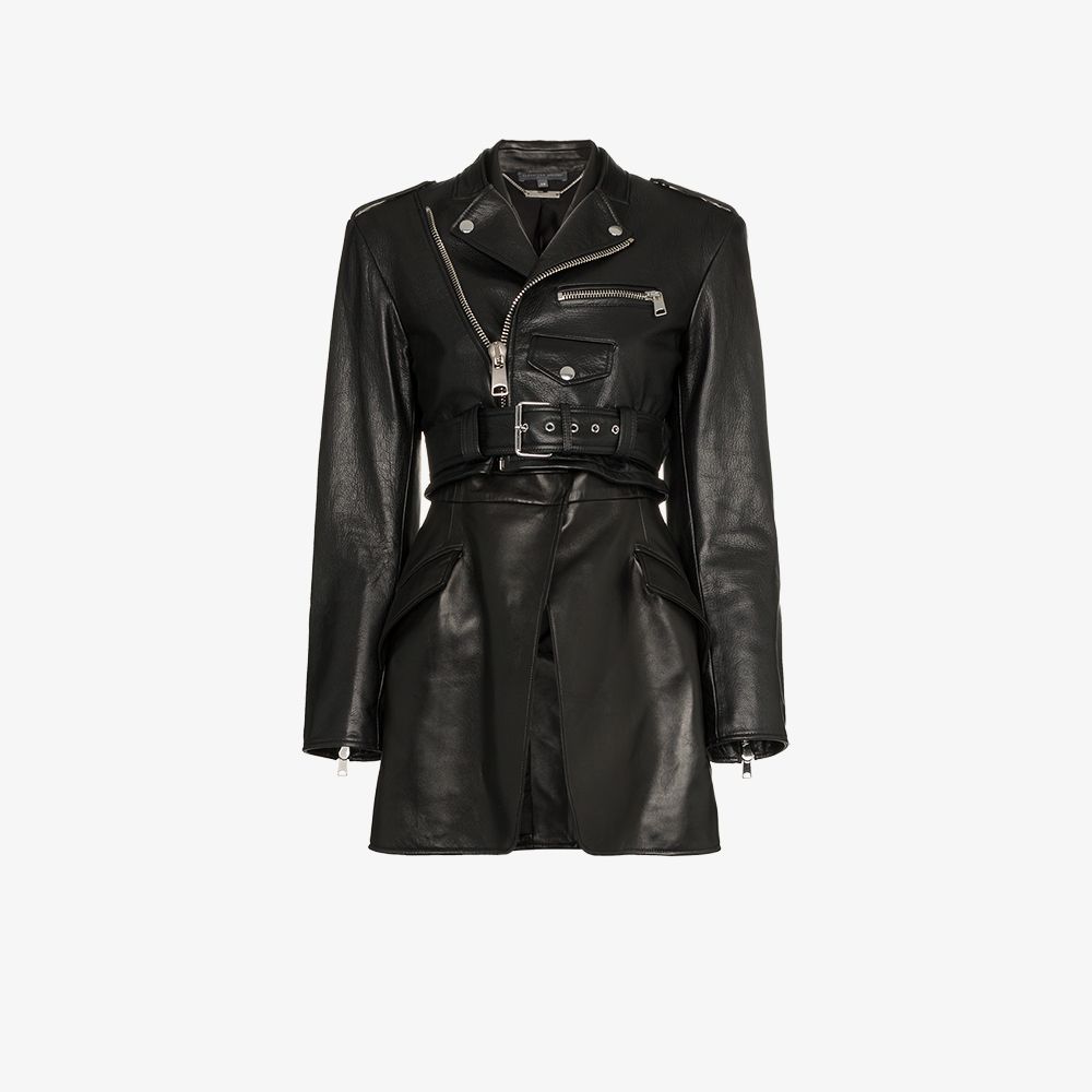 Alexander Mcqueen Leather Biker Jacket Jackets Browns