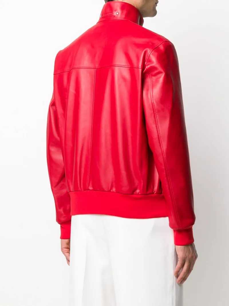 alexander mcqueen red leather jacket