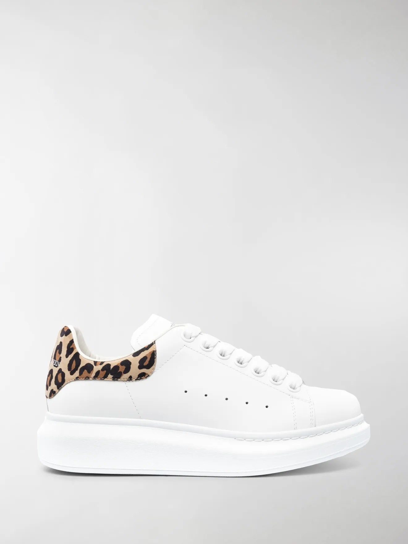 white sneakers with leopard print